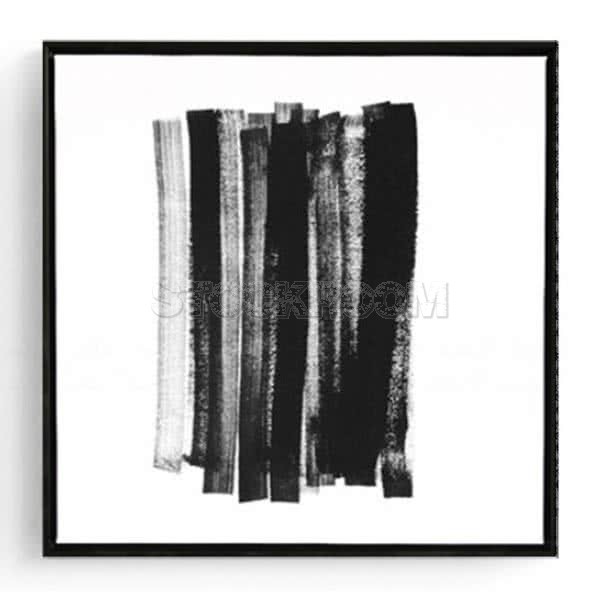 Stockroom Artworks - Square Canvas Wall Art - Vertical Lines - Black Frame - More Sizes