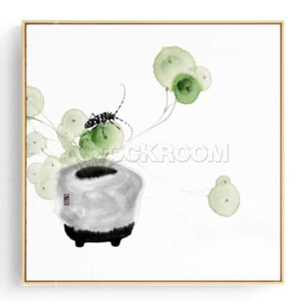 Stockroom Artworks - Square Canvas Wall Art - Watercolor Insect - More Sizes