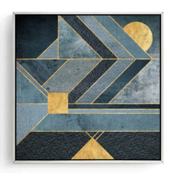 Stockroom Artworks - Square Canvas Wall Art - Polygonal Blue - More Sizes