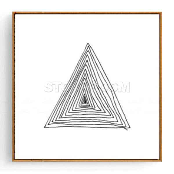 Stockroom Artworks - Square Canvas Wall Art - Penstroke Triangle - More Sizes