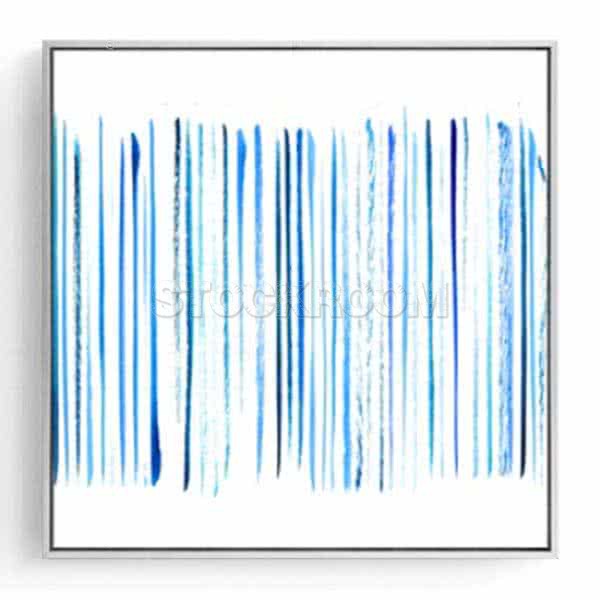 Stockroom Artworks - Square Canvas Wall Art - Blue Lines - More Sizes