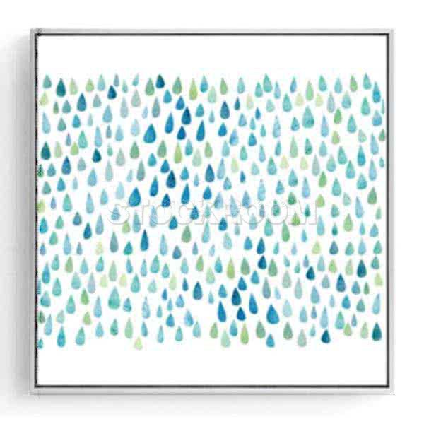 Stockroom Artworks - Square Canvas Wall Art - Bluetone Droplets - More Sizes