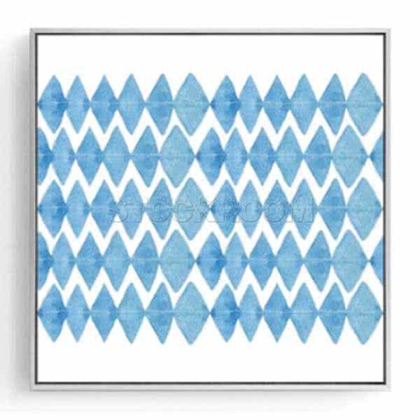 Stockroom Artworks - Square Canvas Wall Art - Blue Diamonds - More Sizes