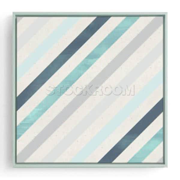 Stockroom Artworks - Square Canvas Wall Art - Geometric Slanting Strips - More Sizes