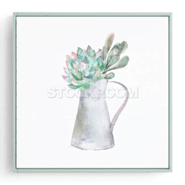 Stockroom Artworks - Square Canvas Wall Art - Rosette in Pot - More Sizes