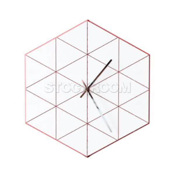 Fermat Hexagon Wall Clock - Red