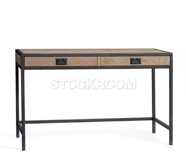 Dion Vintage Industrial Style Solid Wood Console Table / Study Desk by Stockroom