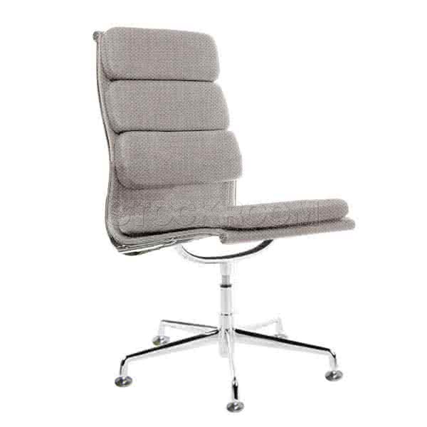 Eames Style Fabric Softpad Highback Fixed Office Chair (Without Armrest)