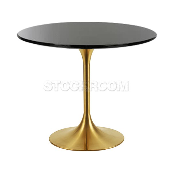 Eero Saarinen Tulip Style Dining Table With Brass Base