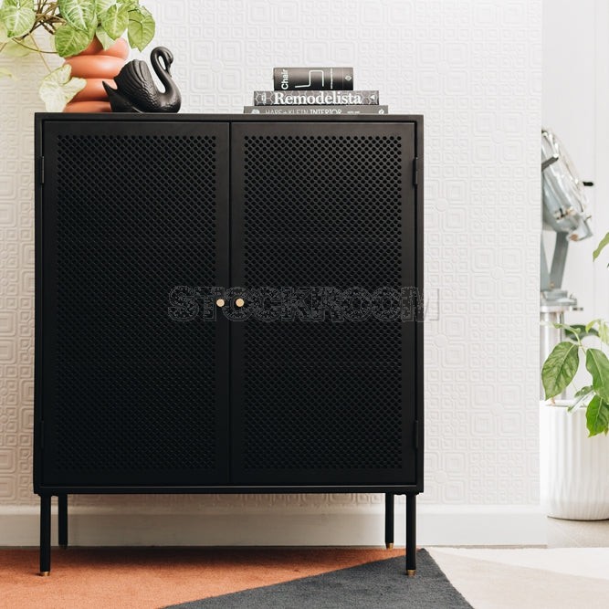 Emilija Metal Storage Sideboard - Black