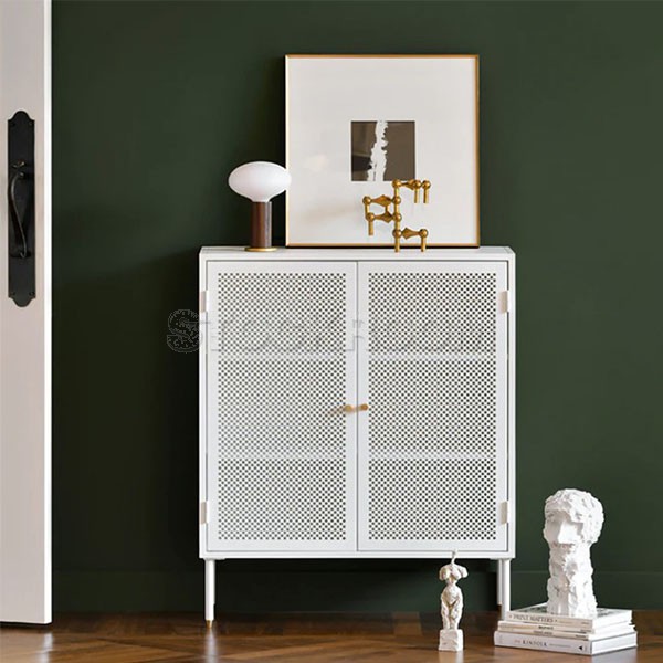 Emilija Metal Storage Sideboard - White