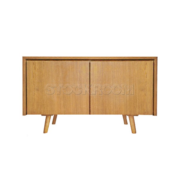 Ferid Solid Oak Wood 2 Doors Storage Cabinet