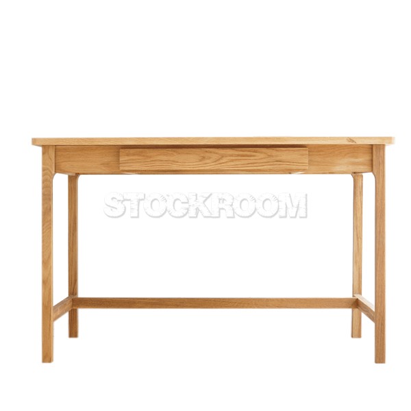 Fulvio Solid Oak Wood Desk with Drawer