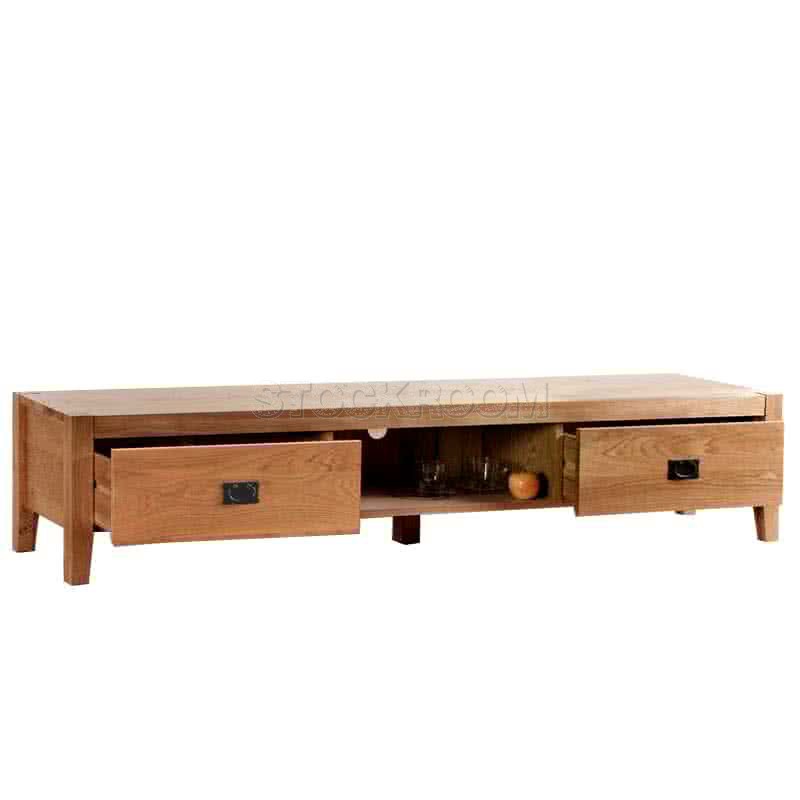 Gazzi Solid Oak Wood TV Cabinet