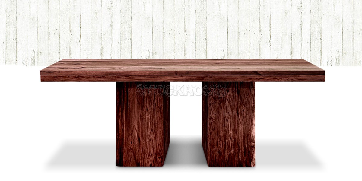 Gemini Solid Recycled Elm Wood Dining Table