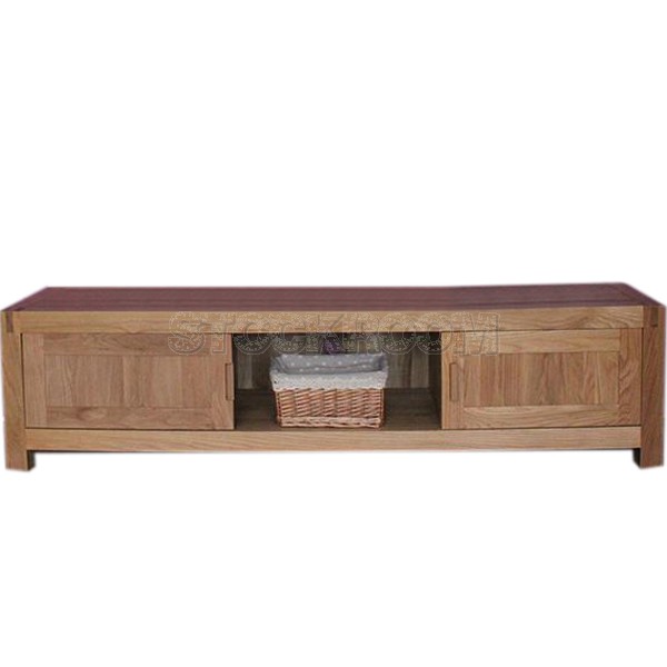 Genosa Solid Oak Wood TV Cabinet