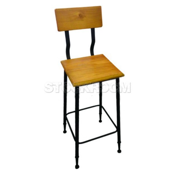 Haller Loft Style Industrial Bar Stool