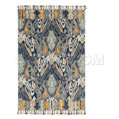 Hand Tufted Indian Style Rug Carpet - Multi Blue