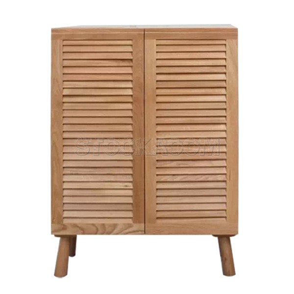 Hazelle Solid Oak Wood Shoe Rack/ Storage Cabinet