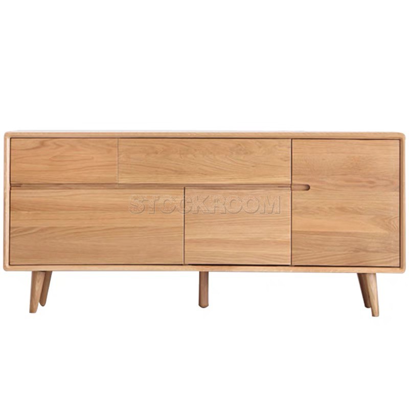 Hudson Solid Oak Wood Sideboard