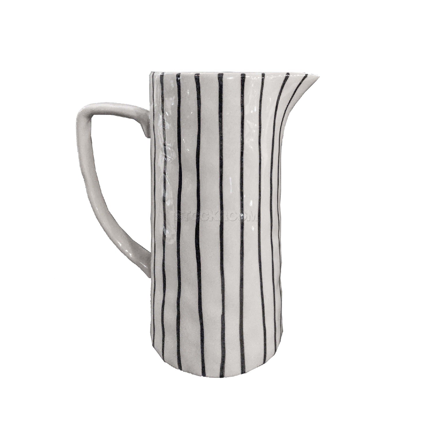 Large Porcelain Striped Pitcher