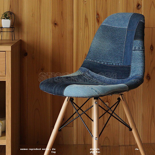 Charles Eames DSW Style Dining Chair - Upholstered - Full Fabric - Jean