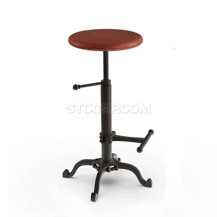 Issac Adjustable Metal Bar Stool 