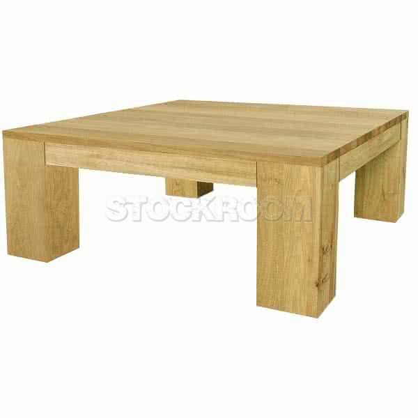 Jacob Solid Oak Wood Square Coffee Table