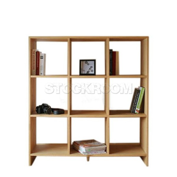 Kassiani Solid Oak Wood Bookshelves - 9 Units