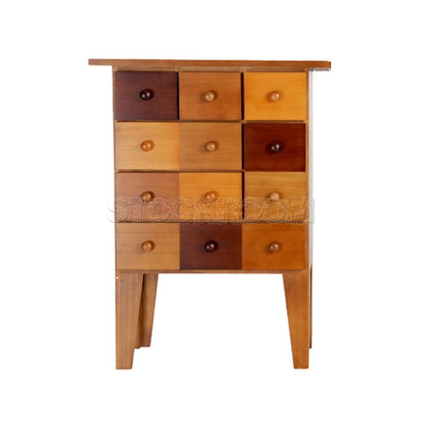 Keity Multicolor Solid Paulownia Wood Sideboard - 7 Drawers