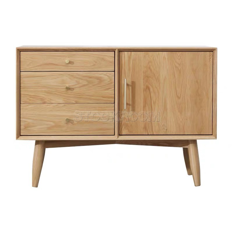 KHASAN SOLID WOOD SIDEBOARD CABINET AND MEDIA CONSOLE