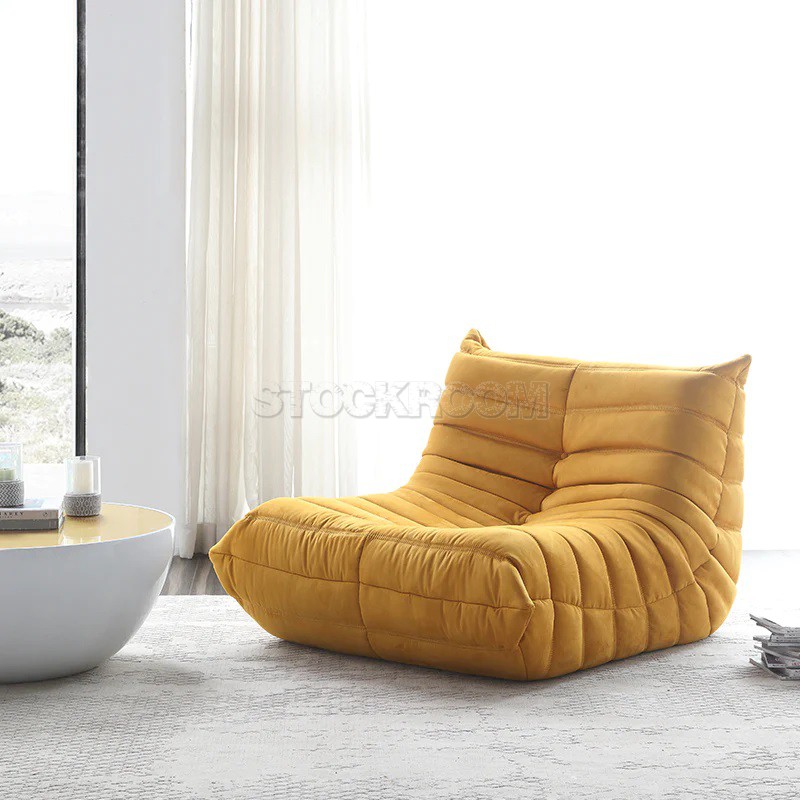 Lennox Caterpillar Style Velvet Armchair