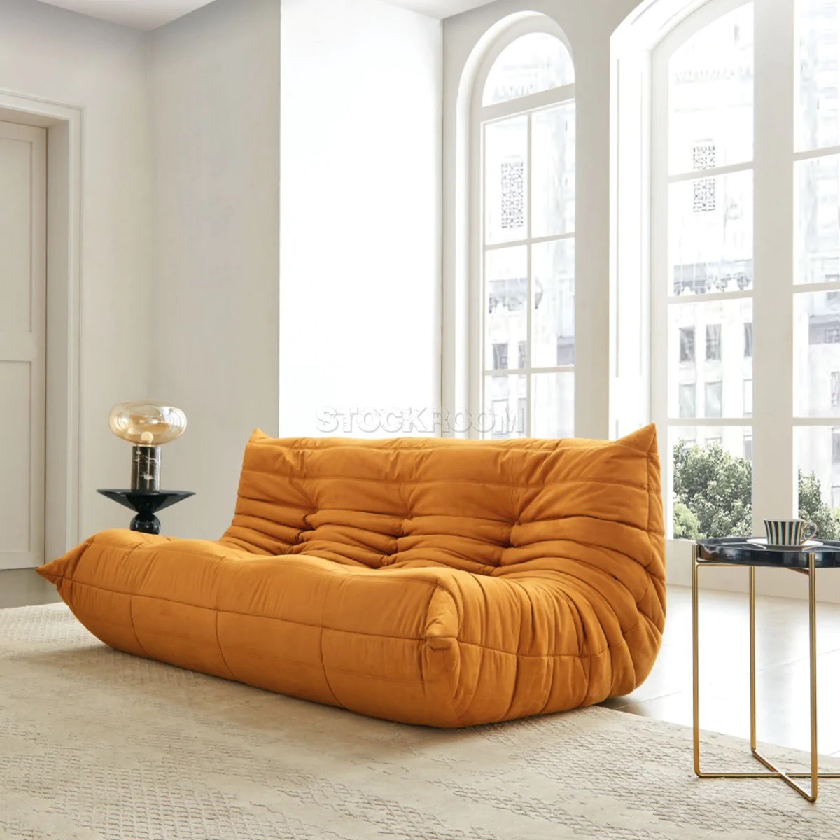 Lennox Caterpillar Style Velvet 3 Seater Sofa