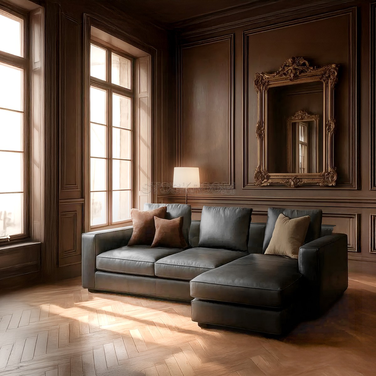 Lucca Leather Feather Down Sofa - L Shape
