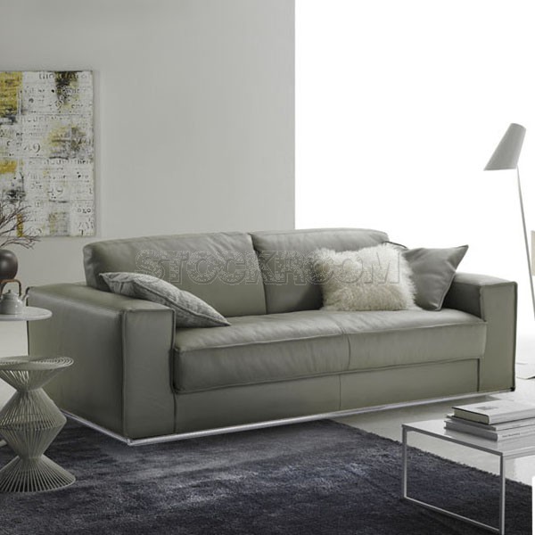 Merton Leather Feather Down Sofa - 2 seater