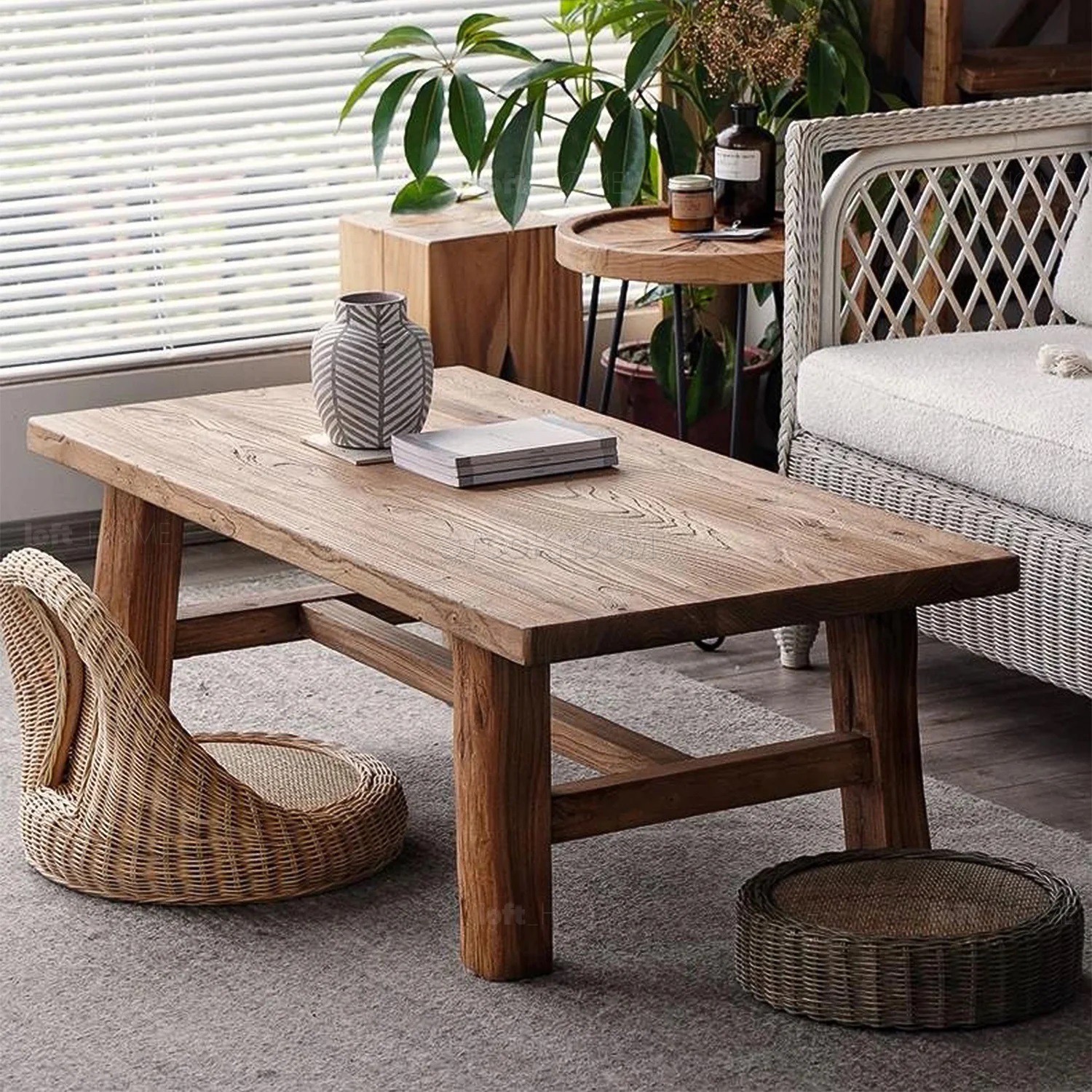 Mikado Rustic Elm Wood Coffee Table