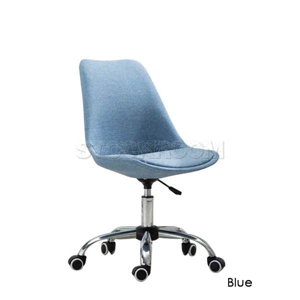 Modern Charles Jacob Style Fabric Office Chair With Wheels