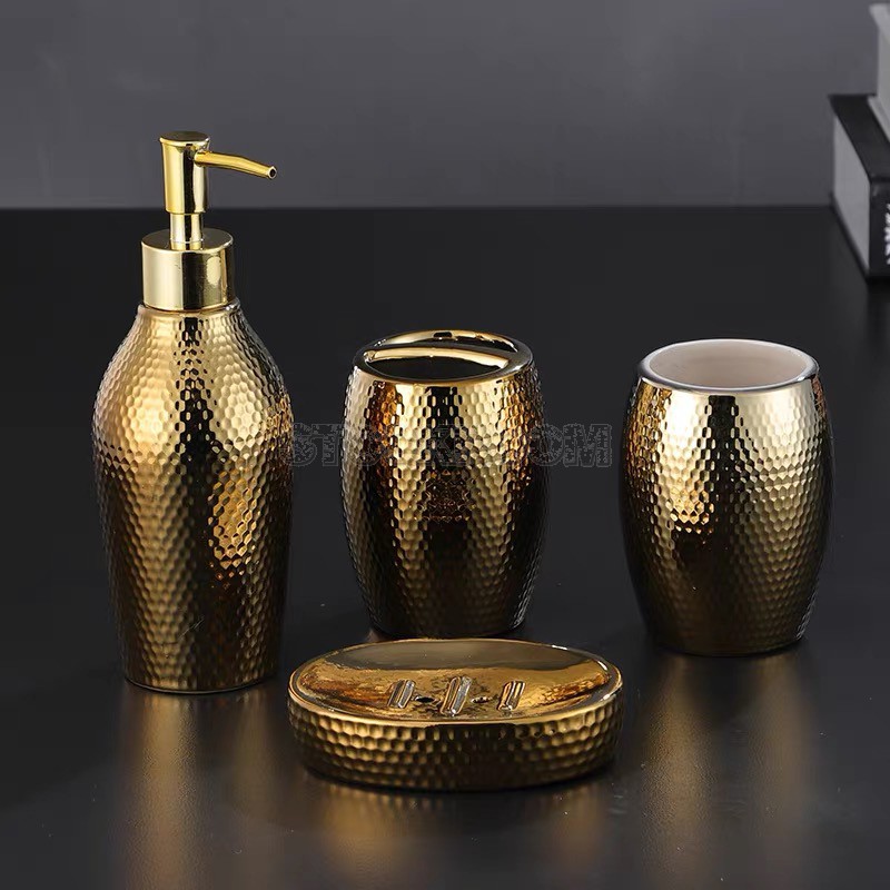 Modern Creative Gold Ceramic Bath Set