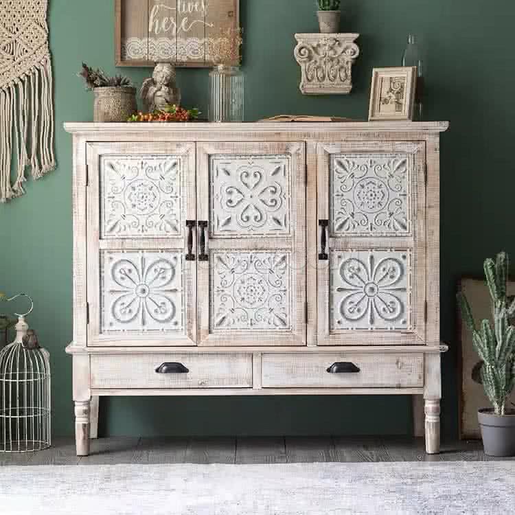 Morocco Vintage Style 3 Doors Accent Cabinet / Sideboard