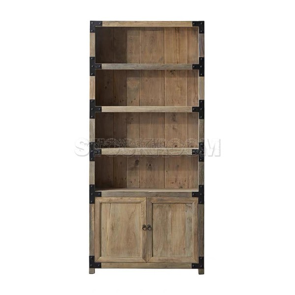 Napoleon Vintage Industrial Style Solid Wood Bookshelf by Stockroom