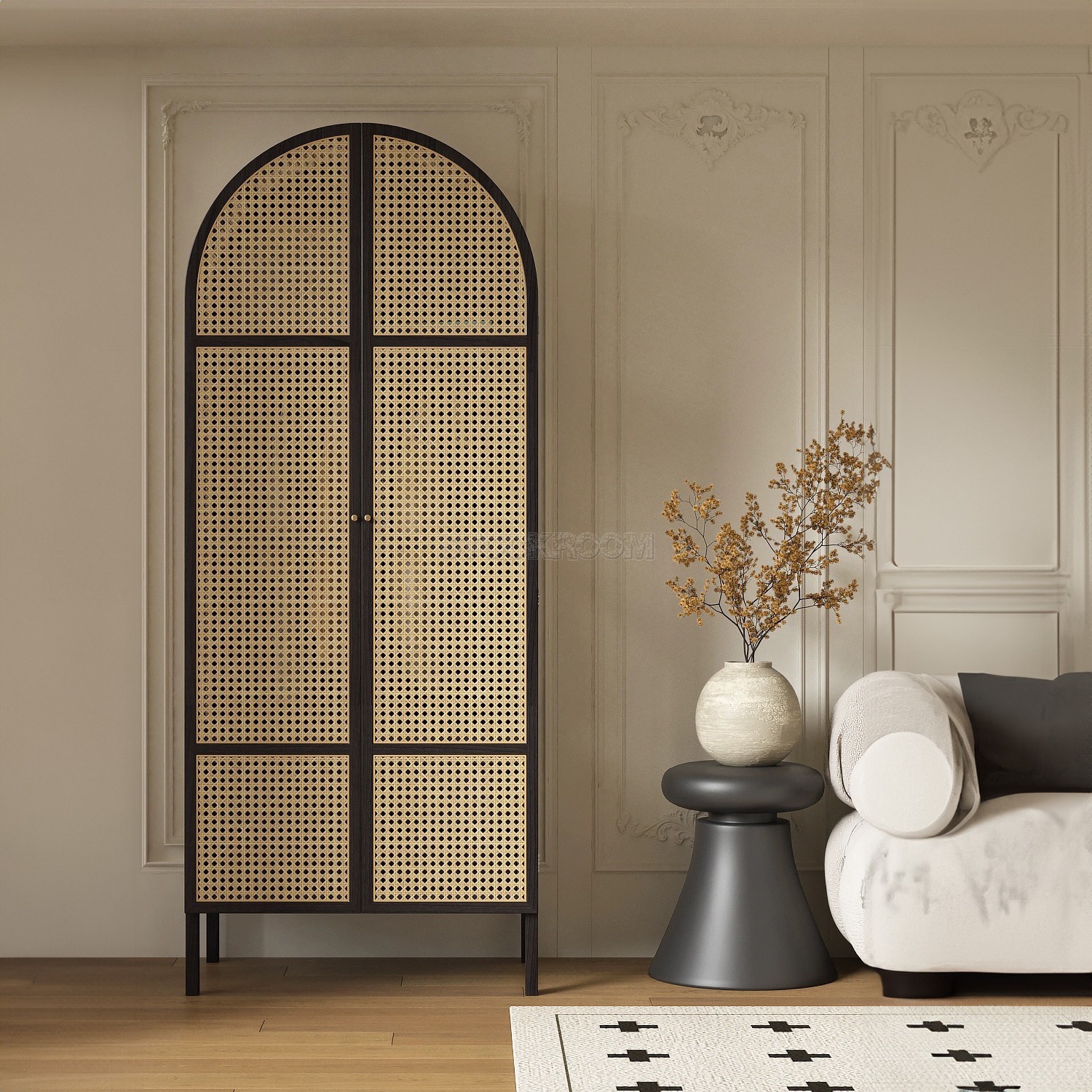 Nassau Contemporary Woven Cane Wardrobe 2 doors