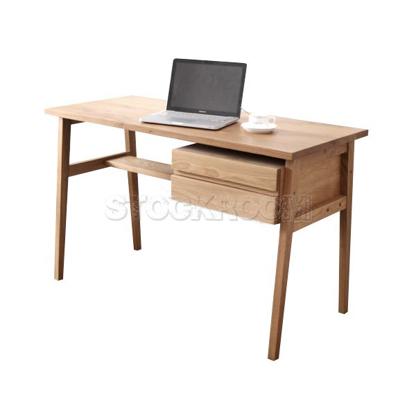 Nolene Solid Oak Wood Desk