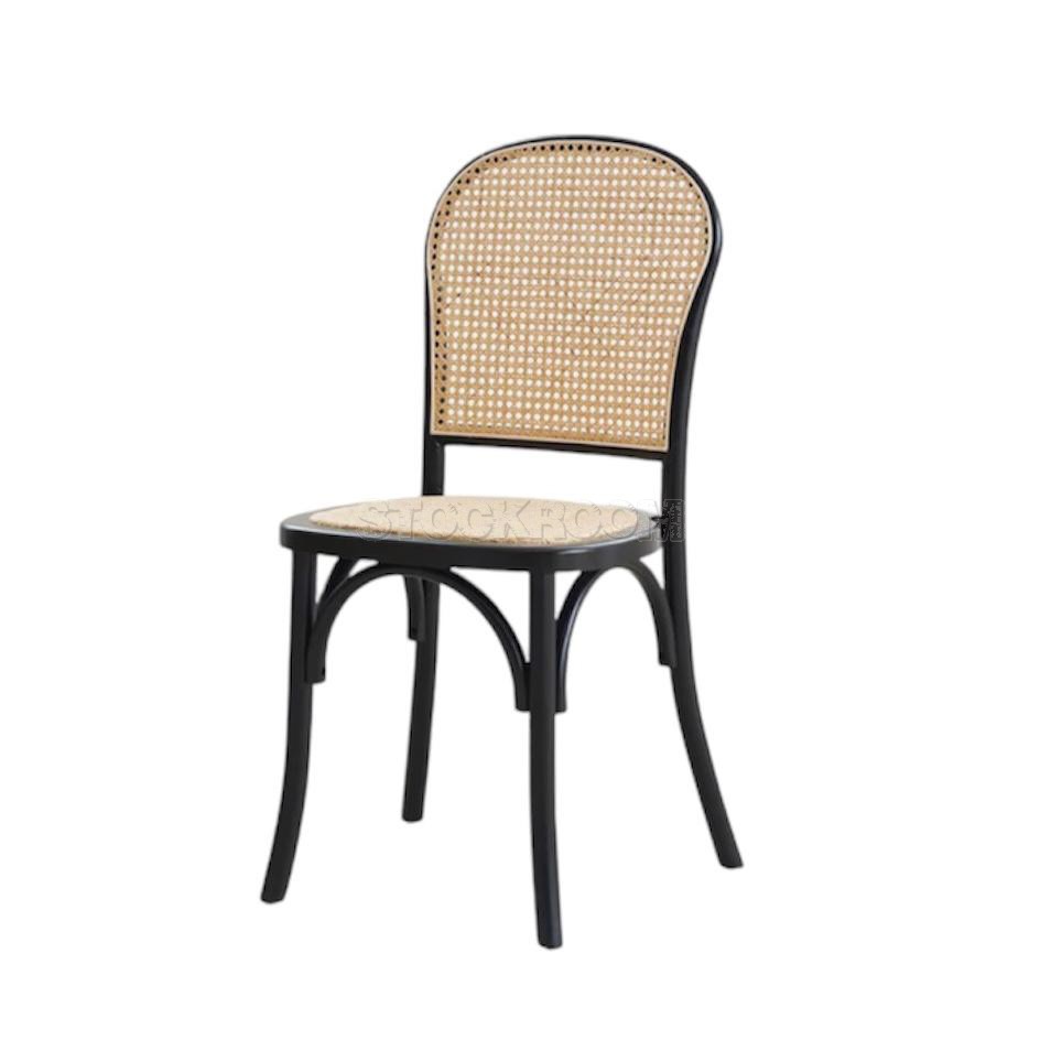 Nordal Solid Wood Dining Chair with Rattan