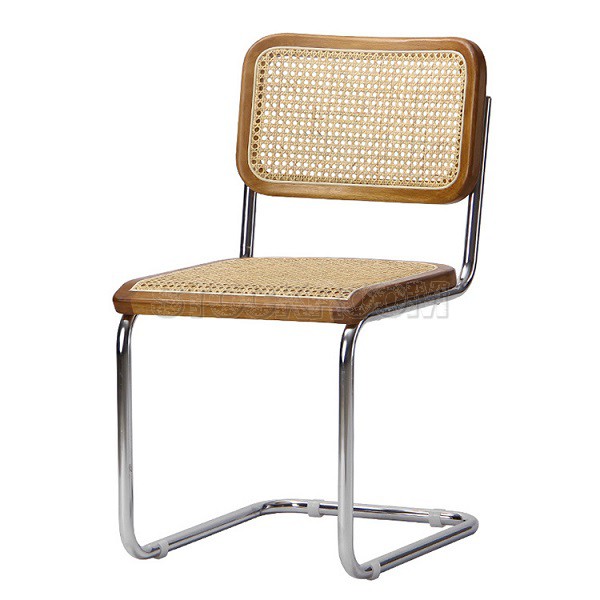 Nordic Rattan Woven Steel Base Cane Chair