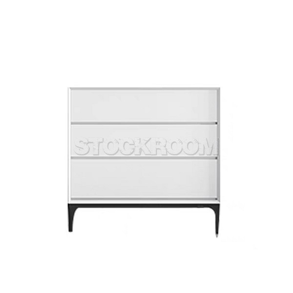 Nordic White Chest Of Drawers with Metal Base