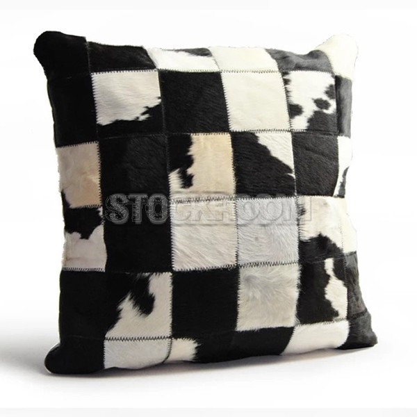 Patched Style Natural Ponyhide Cushion