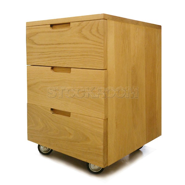 Pentti Solid Wood 3 Drawers Cabinet with Castors