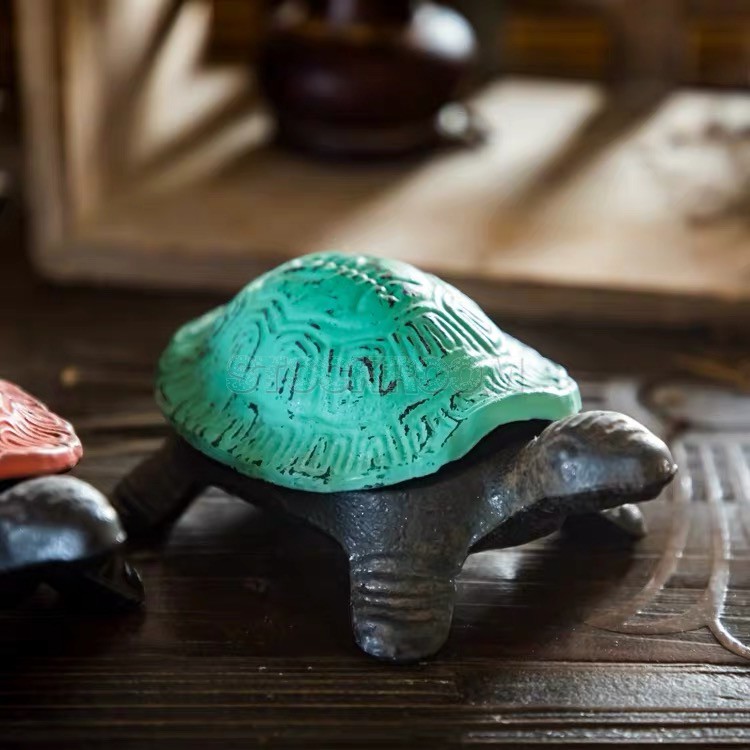 Premium Decorative Vintage Turtle Flip Top Cigarette Ashtray