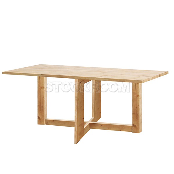 Quadpod Solid Oak Wood Dining Table