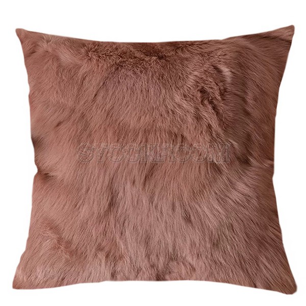 Rabbit Fur Patchwork Pillow